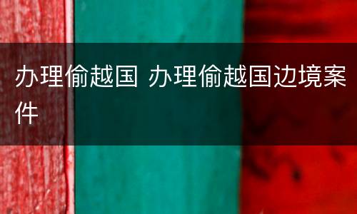 办理偷越国 办理偷越国边境案件