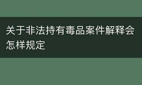 关于非法持有毒品案件解释会怎样规定