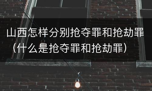 山西怎样分别抢夺罪和抢劫罪（什么是抢夺罪和抢劫罪）