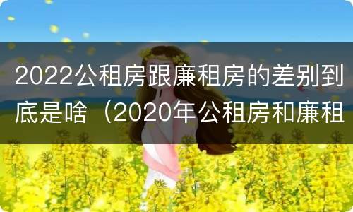 2022公租房跟廉租房的差别到底是啥（2020年公租房和廉租房的区别）
