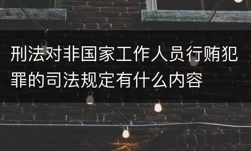 刑法对非国家工作人员行贿犯罪的司法规定有什么内容