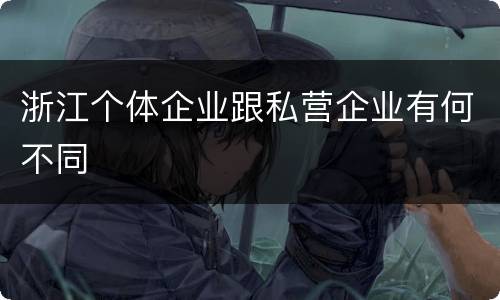 浙江个体企业跟私营企业有何不同