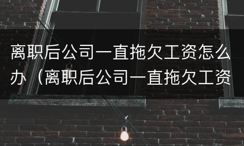 离职后公司一直拖欠工资怎么办（离职后公司一直拖欠工资怎么办理）