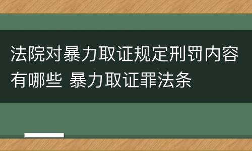 法院对暴力取证规定刑罚内容有哪些 暴力取证罪法条