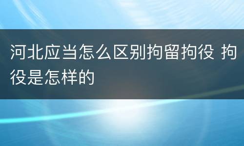 河北应当怎么区别拘留拘役 拘役是怎样的