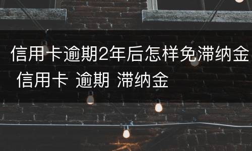 信用卡逾期2年后怎样免滞纳金 信用卡 逾期 滞纳金