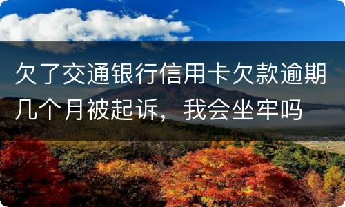 欠了交通银行信用卡欠款逾期几个月被起诉，我会坐牢吗