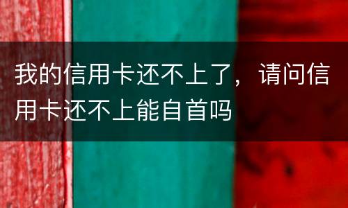 我的信用卡还不上了，请问信用卡还不上能自首吗