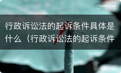 行政诉讼法的起诉条件具体是什么（行政诉讼法的起诉条件具体是什么内容）