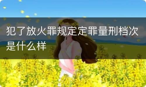 犯了放火罪规定定罪量刑档次是什么样