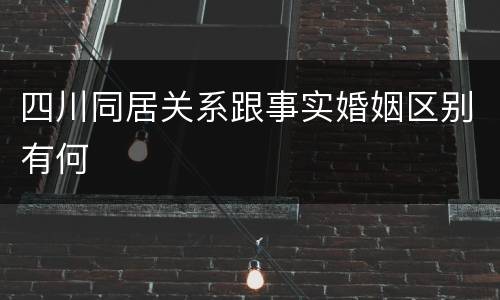 四川同居关系跟事实婚姻区别有何