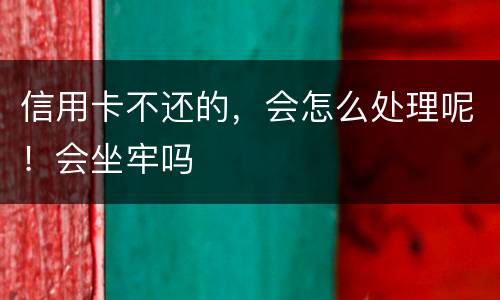 信用卡不还的，会怎么处理呢！会坐牢吗