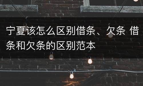 宁夏该怎么区别借条、欠条 借条和欠条的区别范本