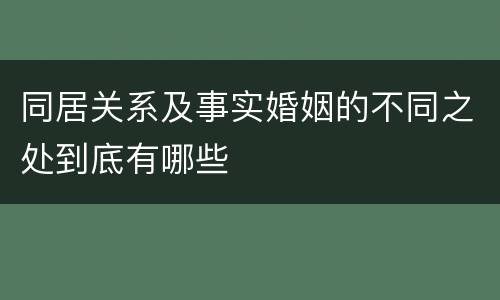 同居关系及事实婚姻的不同之处到底有哪些