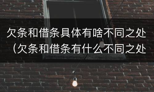 欠条和借条具体有啥不同之处（欠条和借条有什么不同之处）