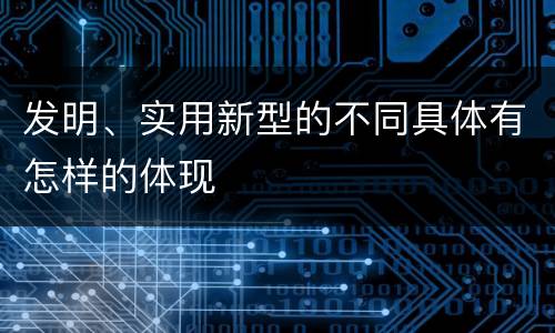 发明、实用新型的不同具体有怎样的体现