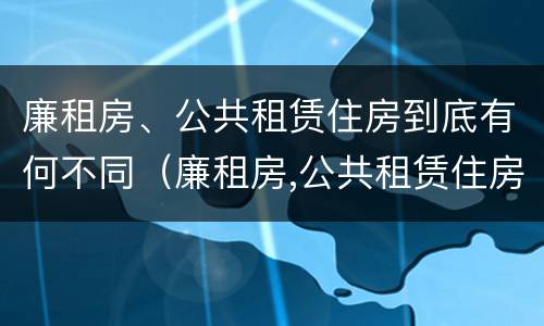 廉租房、公共租赁住房到底有何不同（廉租房,公共租赁住房到底有何不同呢）