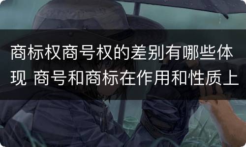 商标权商号权的差别有哪些体现 商号和商标在作用和性质上的区别