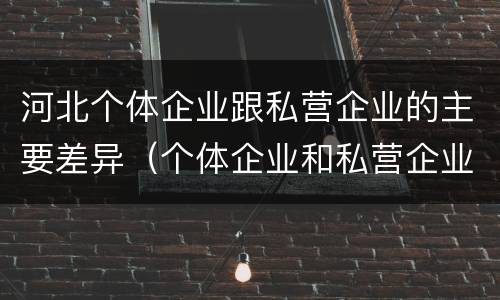河北个体企业跟私营企业的主要差异（个体企业和私营企业）