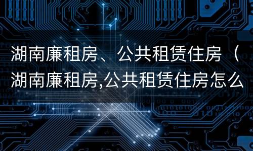 湖南廉租房、公共租赁住房（湖南廉租房,公共租赁住房怎么申请）
