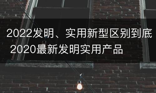 2022发明、实用新型区别到底 2020最新发明实用产品