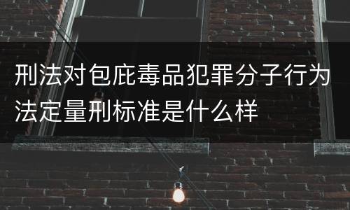 刑法对包庇毒品犯罪分子行为法定量刑标准是什么样