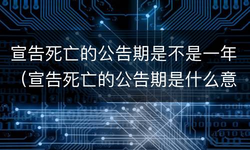 宣告死亡的公告期是不是一年（宣告死亡的公告期是什么意思）