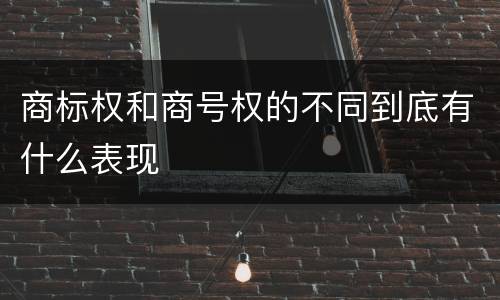 商标权和商号权的不同到底有什么表现