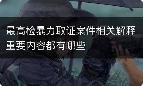 最高检暴力取证案件相关解释重要内容都有哪些