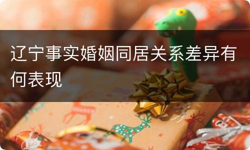 辽宁事实婚姻同居关系差异有何表现