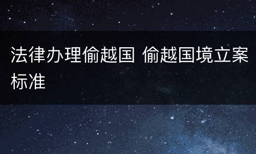 法律办理偷越国 偷越国境立案标准