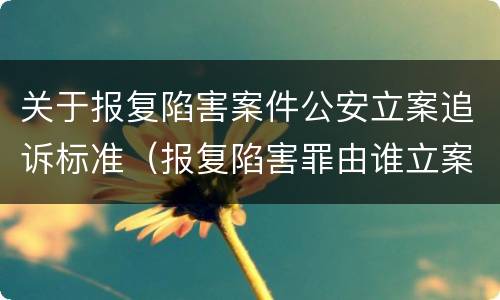 关于报复陷害案件公安立案追诉标准（报复陷害罪由谁立案侦查）