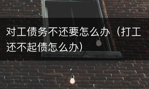 对工债务不还要怎么办（打工还不起债怎么办）