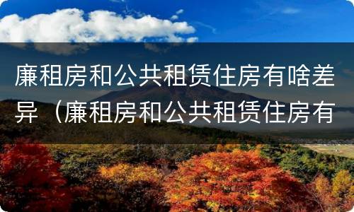 廉租房和公共租赁住房有啥差异（廉租房和公共租赁住房有啥差异嘛）