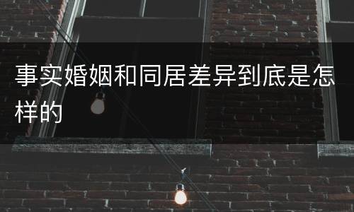 事实婚姻和同居差异到底是怎样的