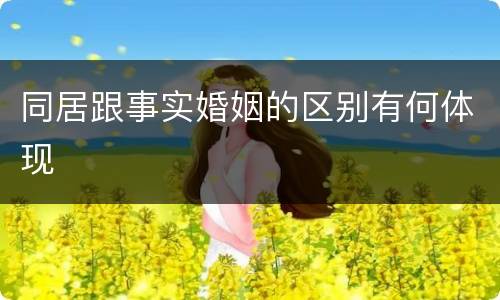 同居跟事实婚姻的区别有何体现