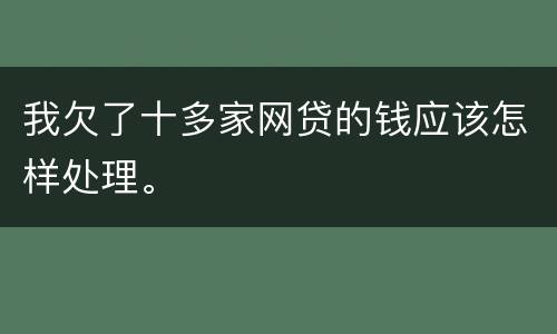 我欠了十多家网贷的钱应该怎样处理。