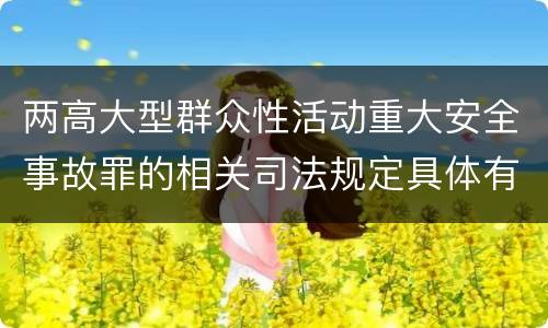 两高大型群众性活动重大安全事故罪的相关司法规定具体有哪些主要内容