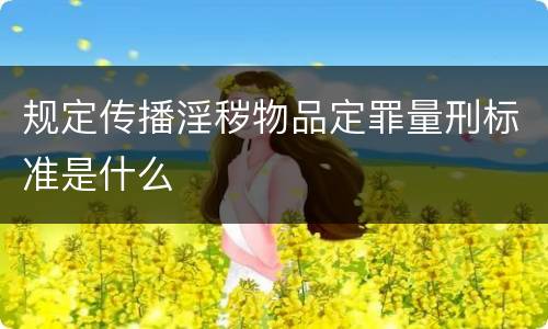 规定传播淫秽物品定罪量刑标准是什么