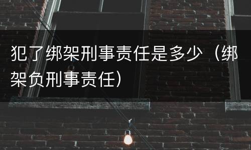犯了绑架刑事责任是多少（绑架负刑事责任）