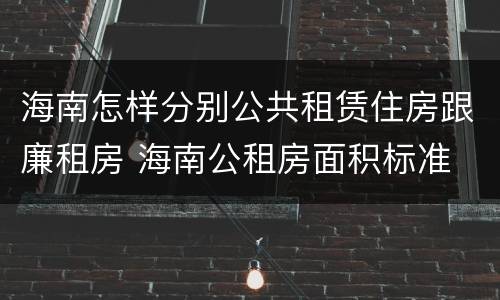 海南怎样分别公共租赁住房跟廉租房 海南公租房面积标准