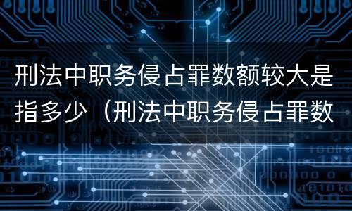 刑法中职务侵占罪数额较大是指多少（刑法中职务侵占罪数额较大和数额巨大的标准）