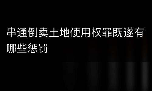 串通倒卖土地使用权罪既遂有哪些惩罚