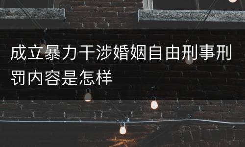 成立暴力干涉婚姻自由刑事刑罚内容是怎样