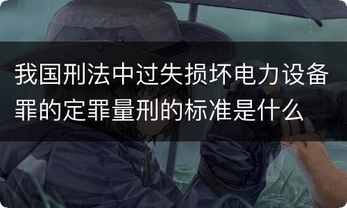 我国刑法中过失损坏电力设备罪的定罪量刑的标准是什么