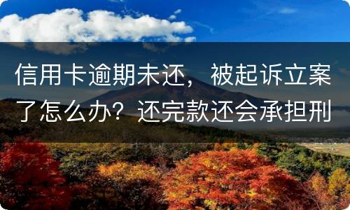 信用卡逾期未还，被起诉立案了怎么办？还完款还会承担刑事责任吗