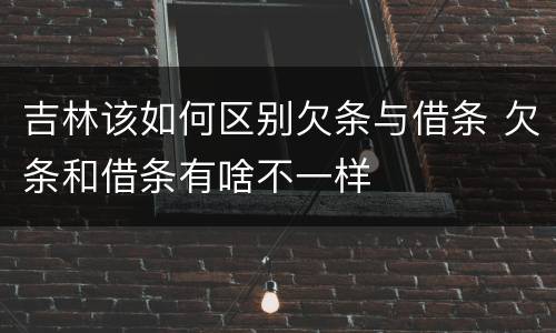 吉林该如何区别欠条与借条 欠条和借条有啥不一样