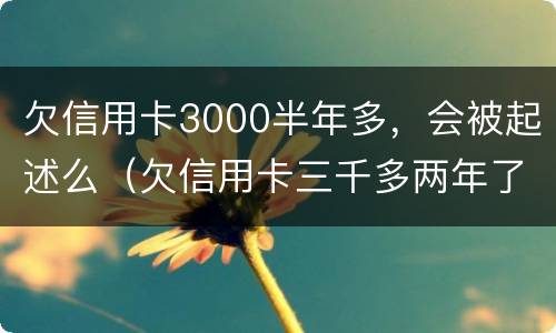 欠信用卡3000半年多，会被起述么（欠信用卡三千多两年了）