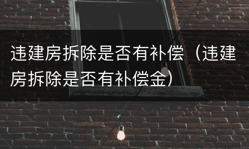 违建房拆除是否有补偿（违建房拆除是否有补偿金）