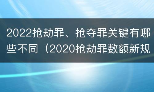 2022抢劫罪、抢夺罪关键有哪些不同（2020抢劫罪数额新规定）